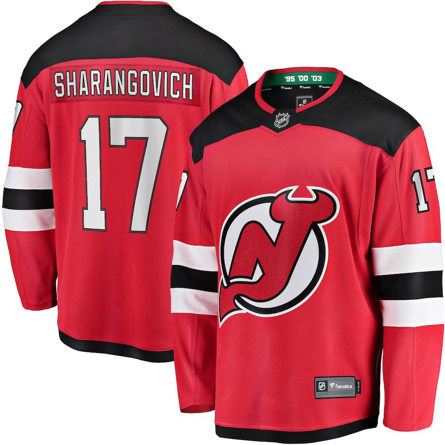 Men New Jersey Devils #17 Yegor Sharangovich Fanatics Branded Red Home Breakaway Replica NHL Jersey->new jersey devils->NHL Jersey